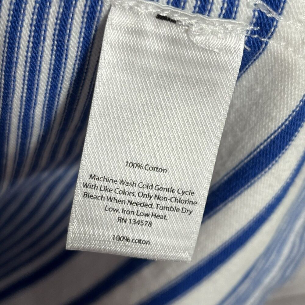 Vineyard Vines Dress Yacht Stripe White Blue Lace Up Cotton Preppy Nautical XXS - Picture 7 of 11